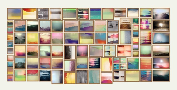 Penelope Umbrico, Installation mock-up for Moving Mountains (1850–2012), 2012
Courtesy the artist