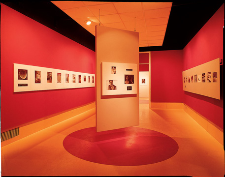 Installation view of <em>The Circle, Square, and Triangle</em> exhibition of Minor White’s work, Philadelphia Museum of Art, 1969. The show was designed by White.