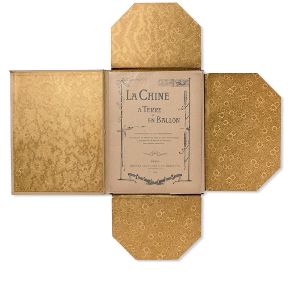 Slipcase and folio from La Chine à terre et en ballon (Paris: Berger-Levrault & Cie., 1902)